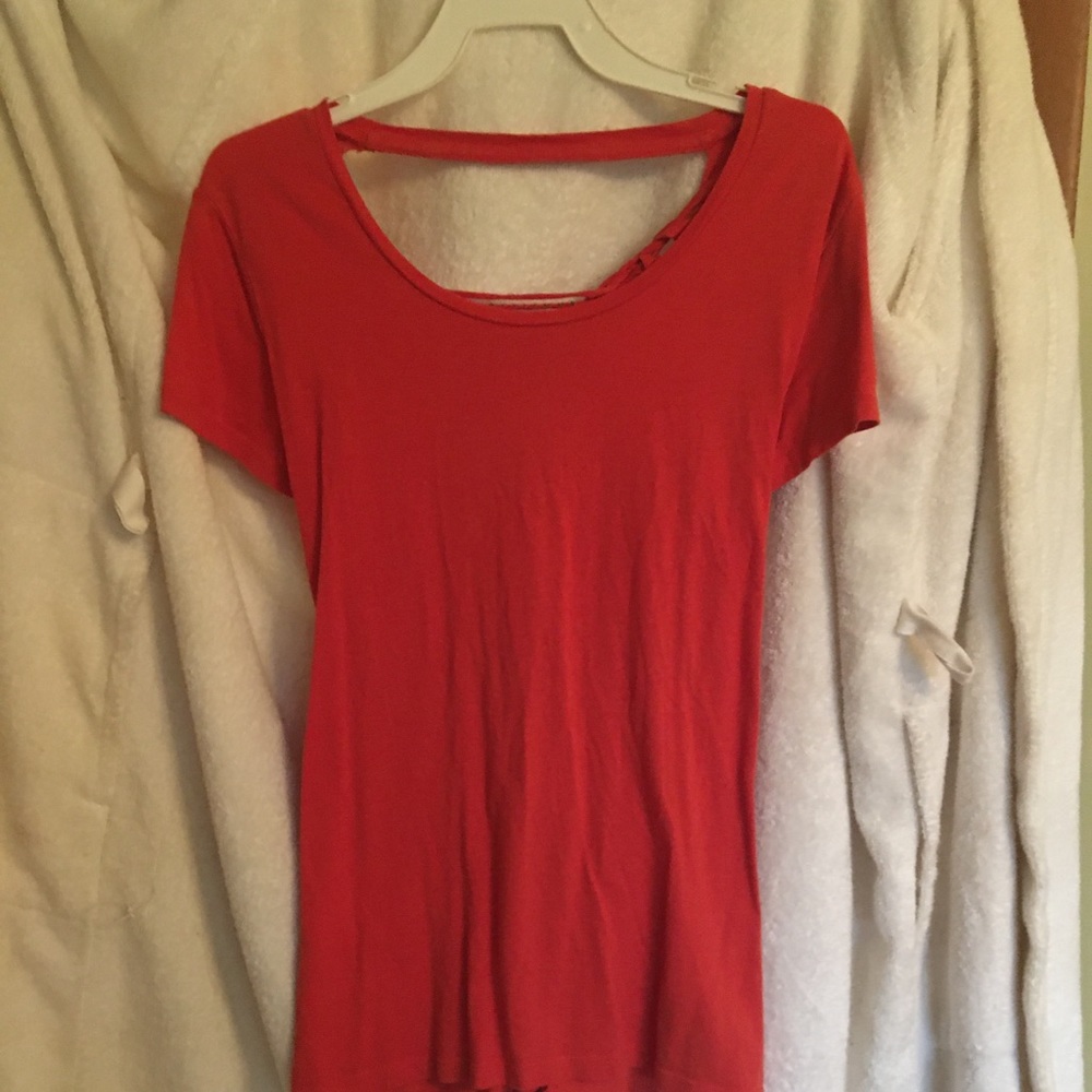 Orange back mesh t shirt